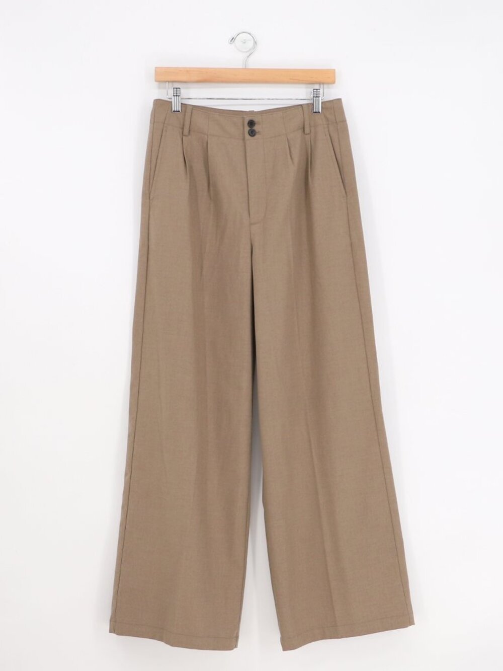 MADEWELL The Petite Harlow Wide-Leg Trouser in Brushed Twill Tan Brown Size 4